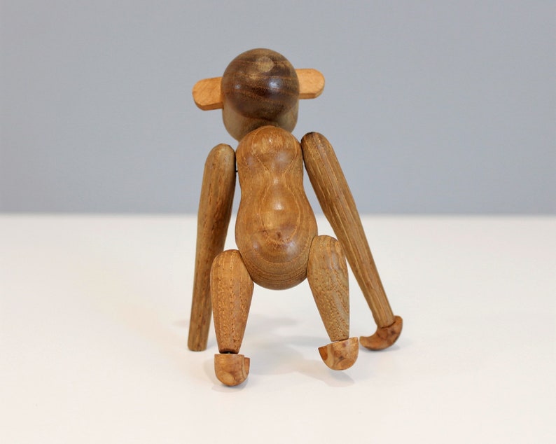 Zoo Line Style Monkey Toy Figurine Wooden Articulated Mid Century Modern image 6