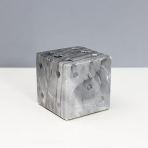 Vintage Marble Dice Pencil or Pen Holder Desk Organizer Mid Century