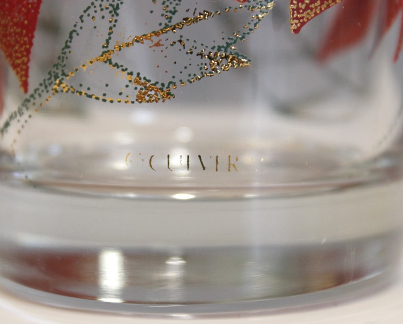 6 Culver Poinsettia Tumblers Highball Glasses Mid Century Barware Christmas image 7