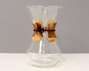 Vintage Chemex Glass Coffee Maker 4 Cup Pyrex Mid Century