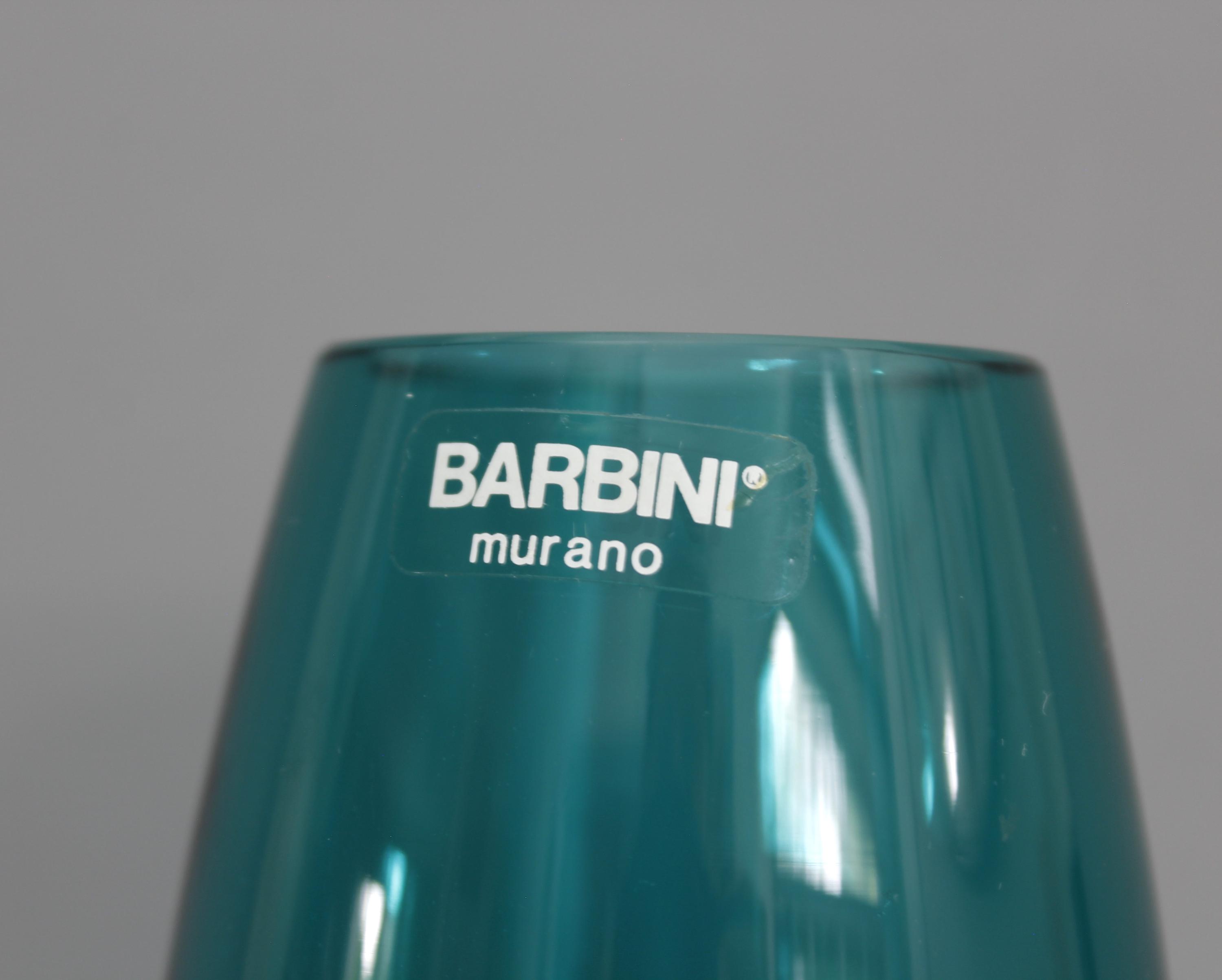 ムラーノ アルフレド バルビーニ ガラス 花瓶 ブルー スワール