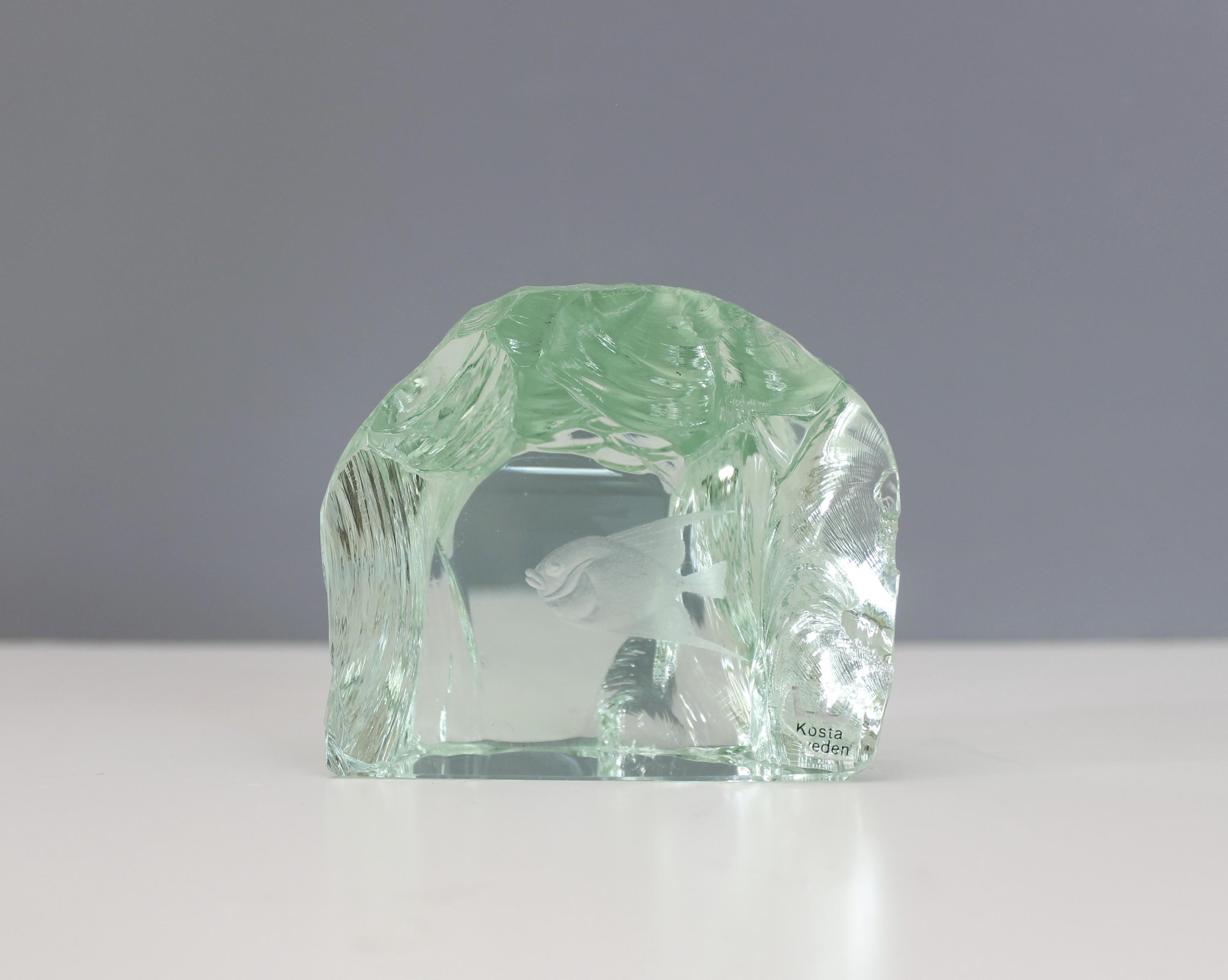 Vicke Lindstrand for Kosta Boda Sweden Glass Block