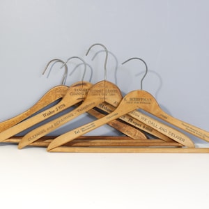 Set of 4 Vintage Wooden Advertising Hangers New York