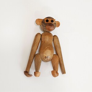 Zoo Line Style Monkey Toy Figurine Wooden Articulated Mid Century Modern image 3