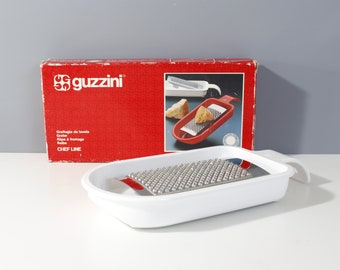 Vintage Guzzini Italië Kaasrasp Wit Chef Line Bruno Gecchelin jaren 1980