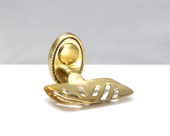 4 Available - Vintage Brass Soap Dish Wall Mount Mid Century