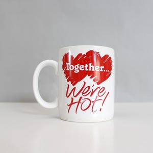 Vintage Hallmark Hearts Mug Together We're Hot 1980s Love Mug Gift