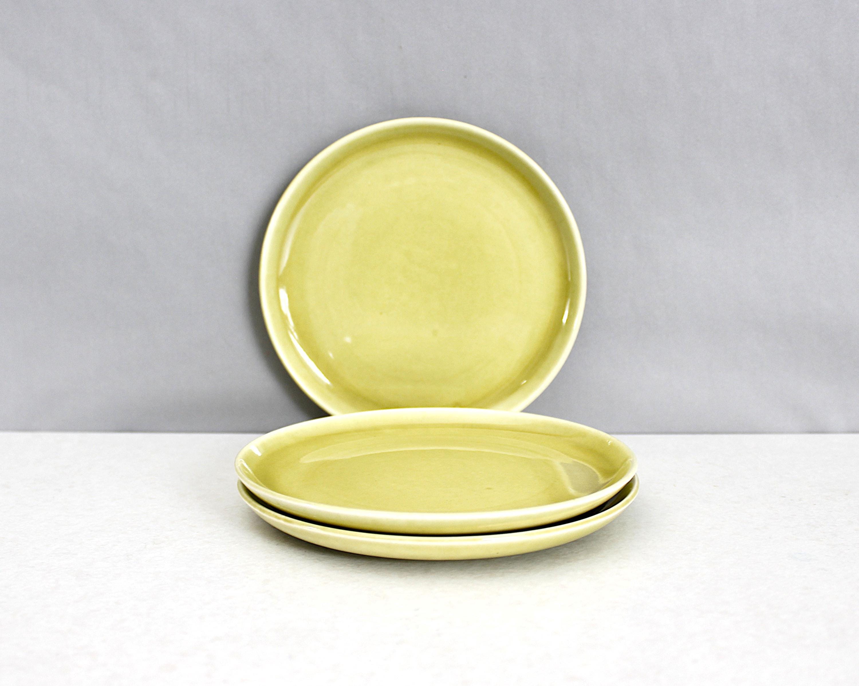 3 Russel Wright American Modern Bread & Butter Plates Chartreuse
