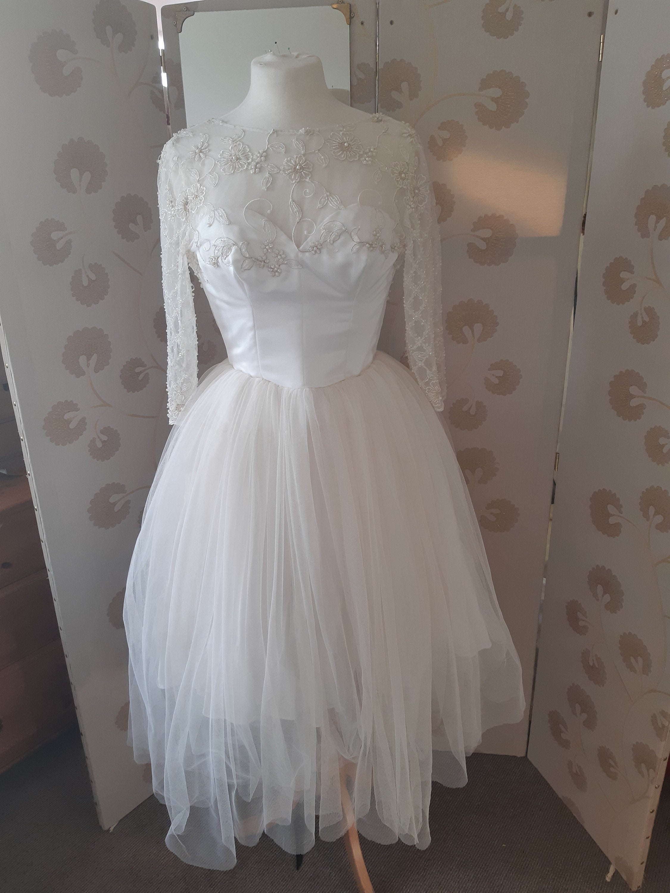 Sample Sale Vintage Style Wedding Dress Tea Length Ballerina Etsy