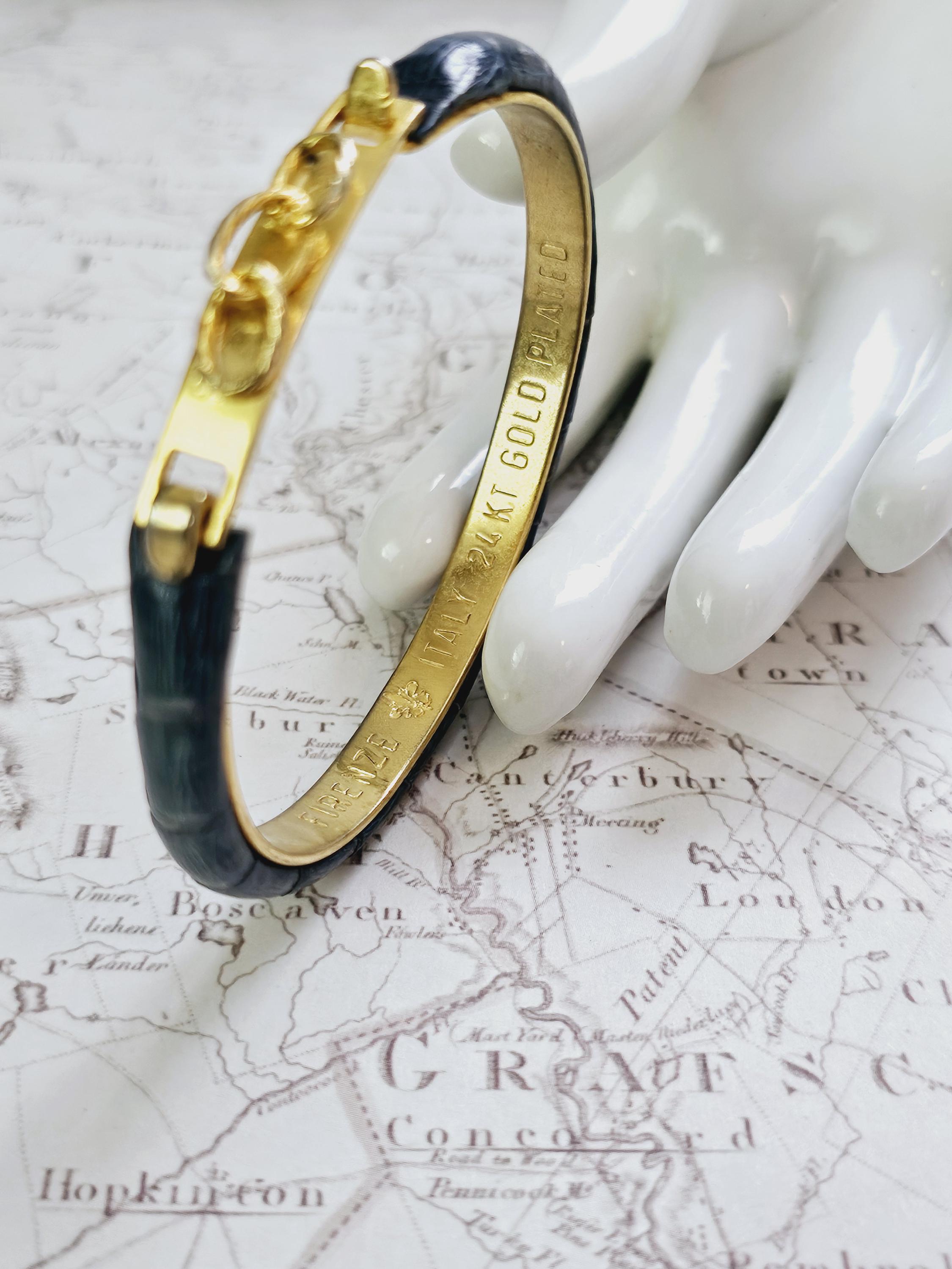 Firenze Italy Bracelet Signed Leather Bracelet Firenze