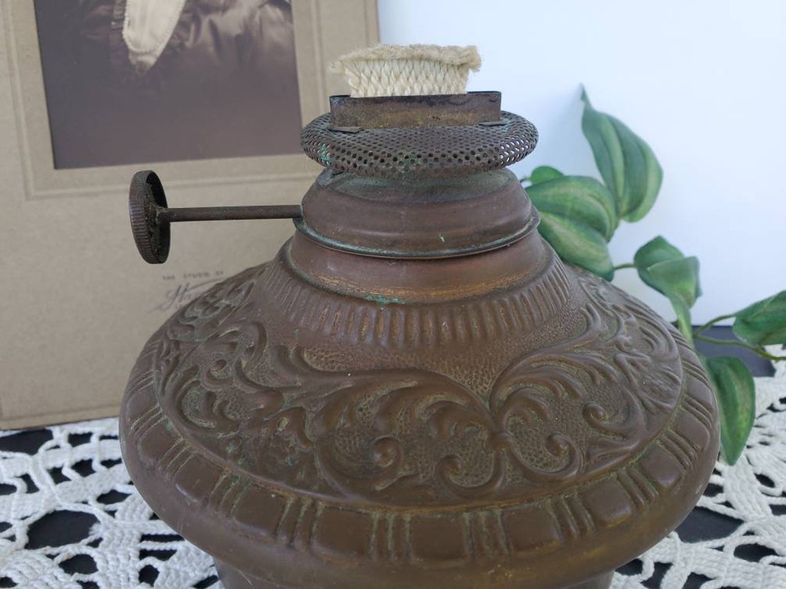 Antique 1800's Copper Oil Lamp Victorian Climax Oil Lamp Etsy