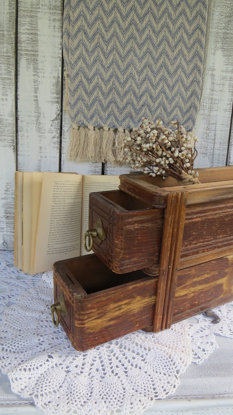 Antique Singer Sewing Machine Drawers Farmhouse Decor Set Etsy