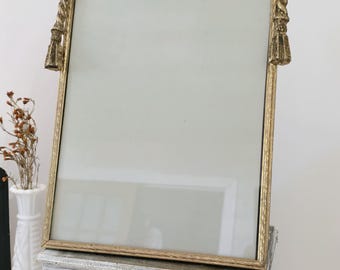 Vintage Hollywood Regency Gold Picture Frame Stylebuilt Gold Tassel easel Picture Frame RARE