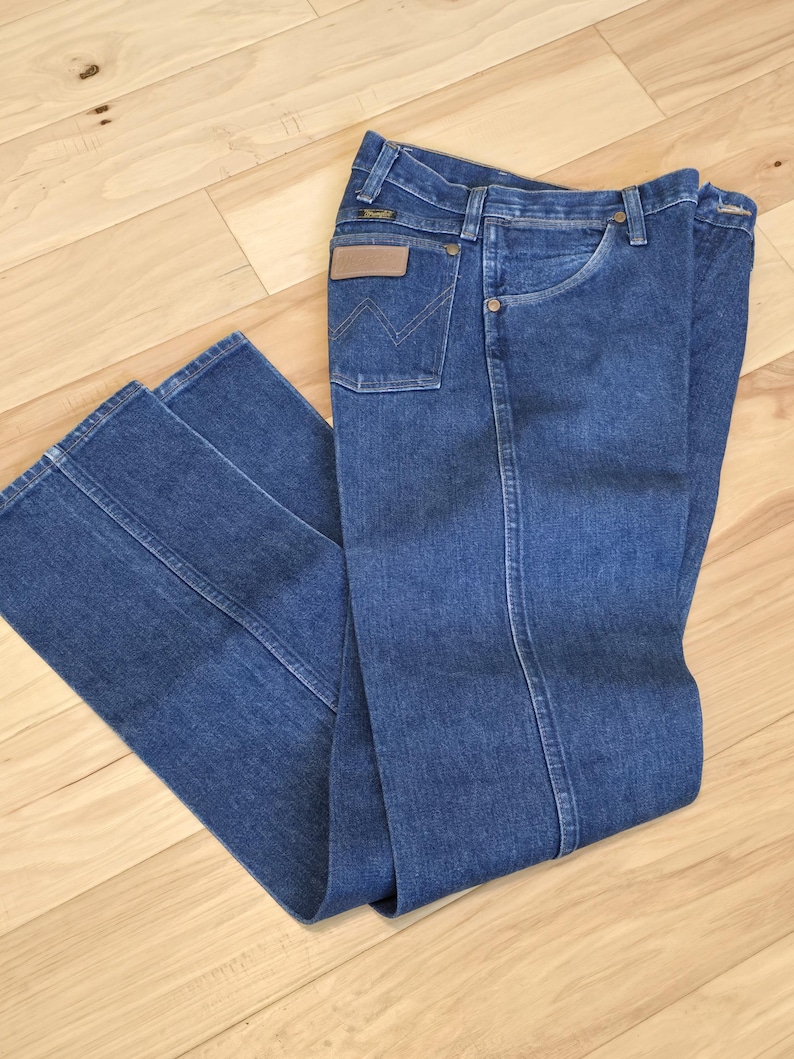 Vintage 80's Men's Wrangler Jeans Cowboy 30 x 36 - Wrangler Rodeo Jeans image 7