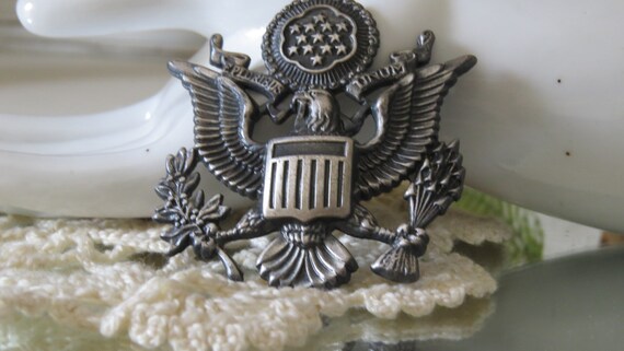 Vintage Army Military E Pluribus Unum Eagle Crest Emblem Cap Etsy