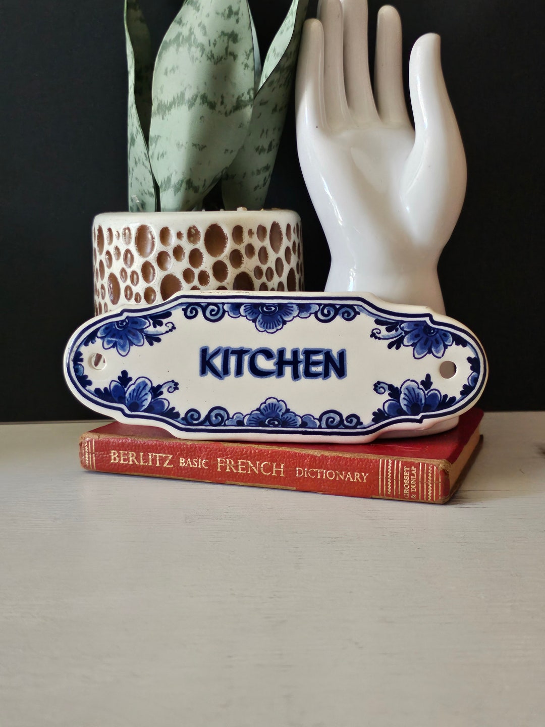 Vintage Delft Blue Kitchen Sign Wall Plaque Country Kitchen Etsy