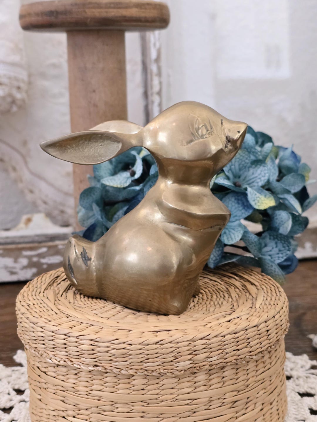 Brass Rabbit Figurine - Brass Bunny Vintage - Rabbit Decor - Etsy