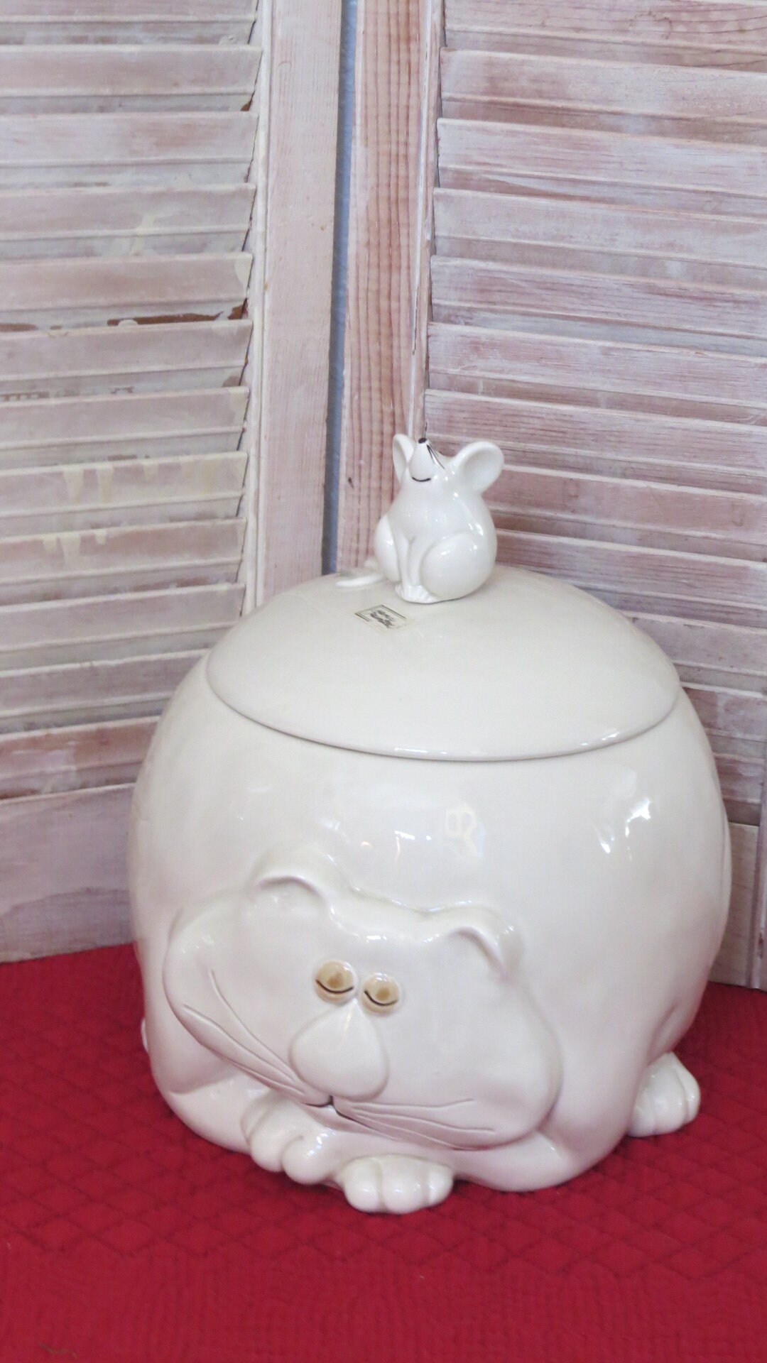 Vintage Fitz and Floyd Fat Cat Mouse Cookie Jar - Whimsical - Etsy