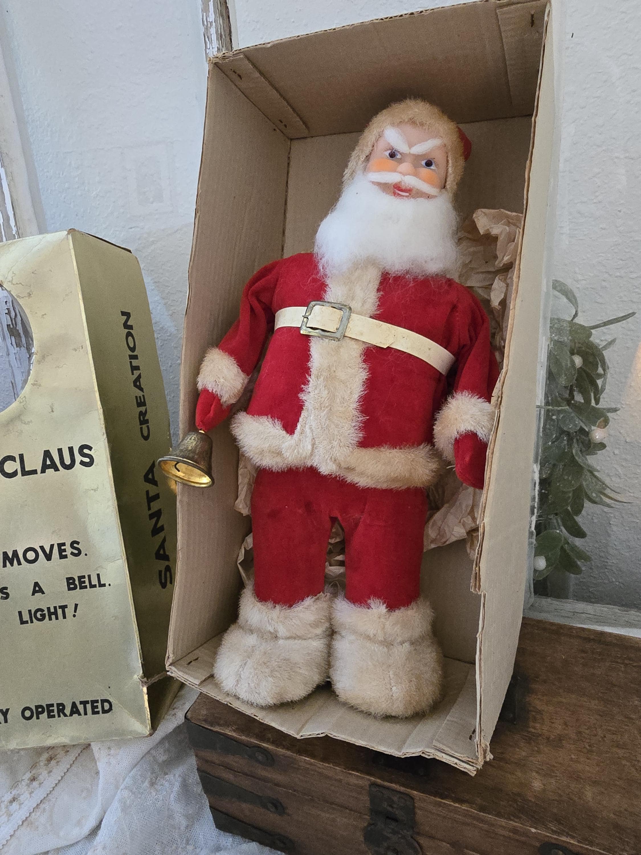 アンティークサンタクロース Vintage Battery Operated Santa Claus Mid Century Christmas Decor