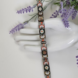 Antique Italy Mosaic Bracelet - Floral Micro mosaic Bracelet Art Deco
