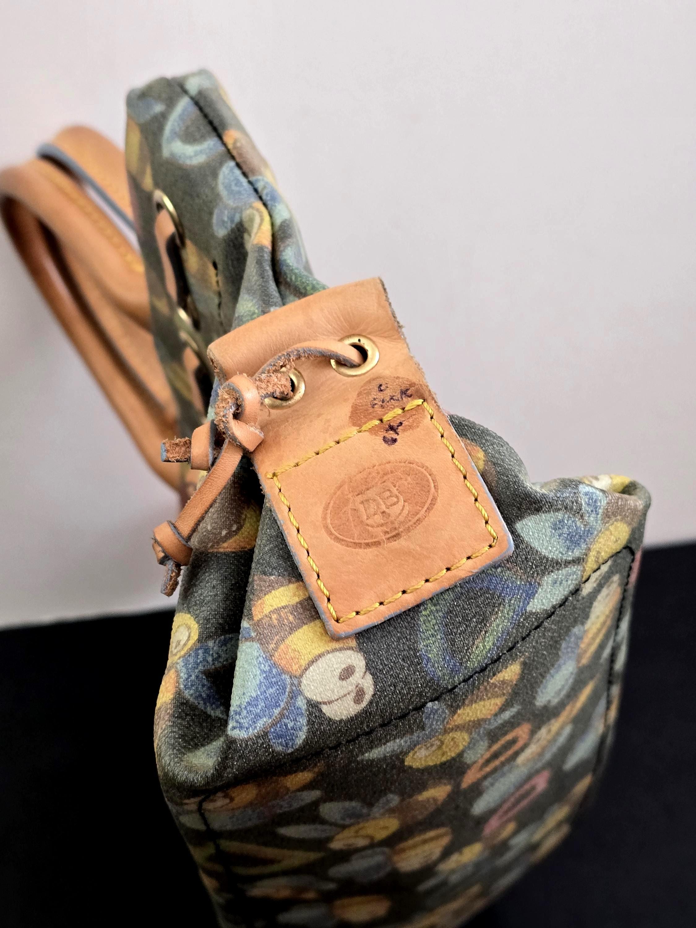 Dooney & Bourke vintage Tan and Multicolor Bee Print Backpack Vintage Dooney and Bourke Bumble Bee Purse Handbag Limited  main image 3