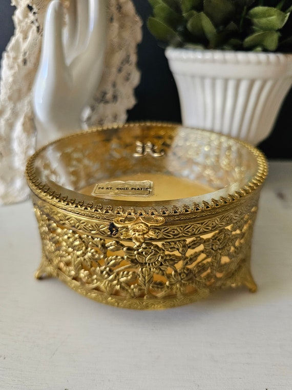 Hollywood Regency Ormolu Jewelry Casket Vintage 2… - image 4