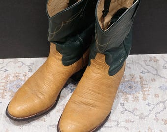 Vintage Tony Lama leather cowboy boots two-toned brown black size 8EE western $_12.JPG?set_id=880000500F main image 4