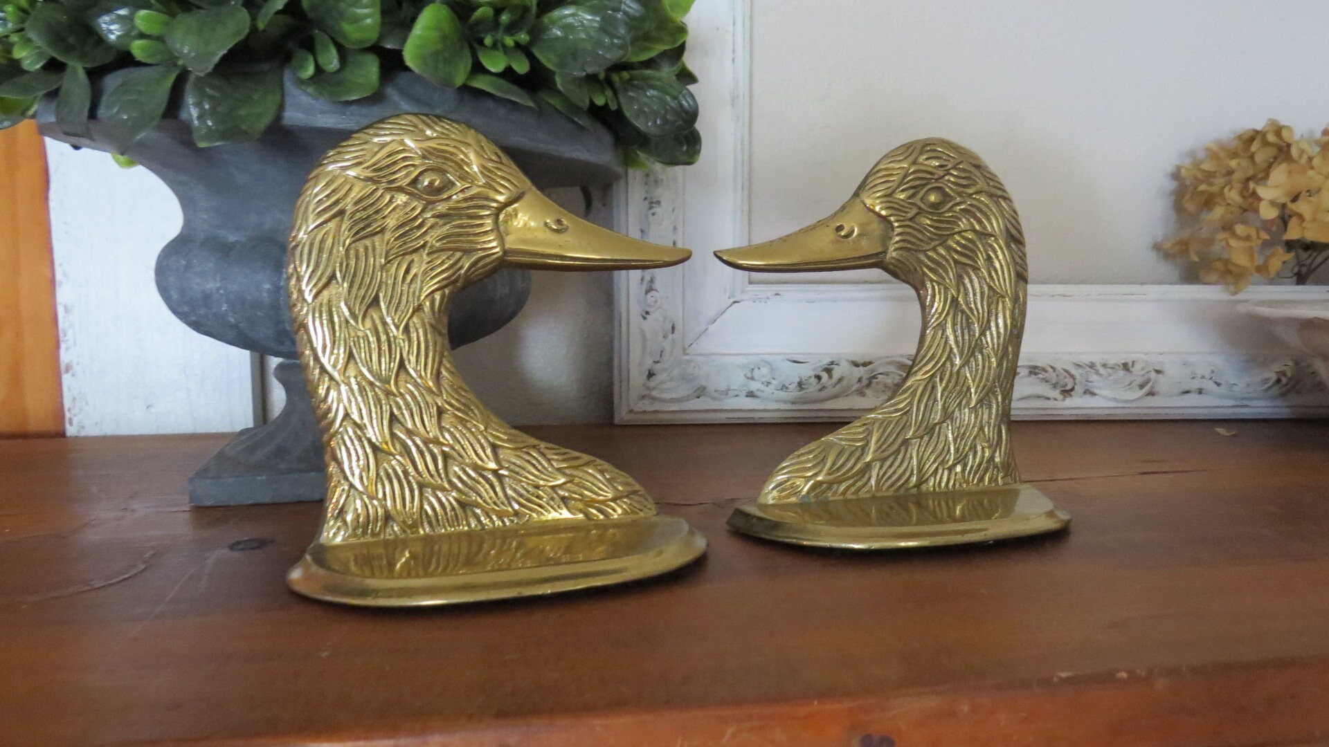 vintage brass duck bookends lemard