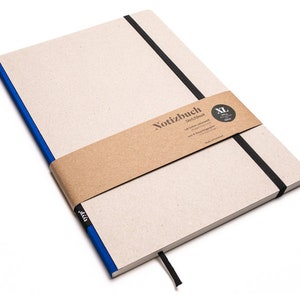 Cuaderno de diseño A4 hecho a mano con papel 100% reciclado “Classic” - azul - cartón reciclado