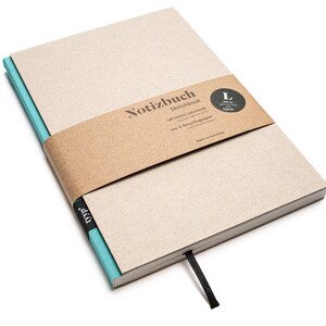 Cuaderno de diseño A5 hecho a mano con papel 100% reciclado “BerlinBook” - Maldive Blue - cartón reciclado