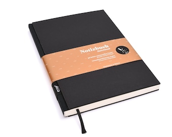 Design notebook BLACK DIN A5 BerlinBook - blank notebook, sketchbook, notebook, notebook, copybook, notepad, sketchbook