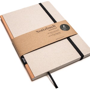 Cuaderno de diseño artesanal A5 fabricado en papel 100% reciclado "Classic" - Pinturas melocotón - Cartón reciclado