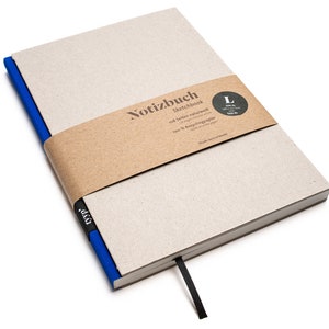 Libreta de diseño A5 hecha a mano con papel 100% reciclado "BerlinBook" - Azul - Cartón reciclado