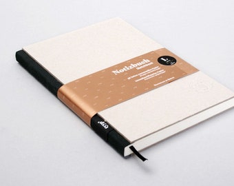 Notebook A5 black band with natural gray book cover