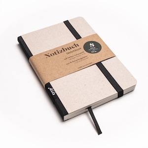 Cuaderno de diseño A6 hecho a mano con papel 100% reciclado “Classic” - negro - cartón reciclado