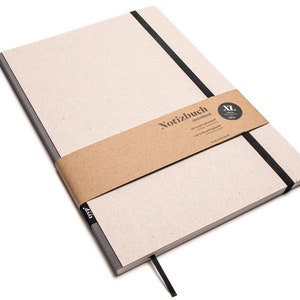 Cuaderno de diseño artesanal A4 fabricado en papel 100% reciclado "Classic" - Carbon Grey - Cartón reciclado