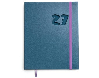 2027 A5 Book Calendar | Swiss-bound Appointment Planner | Weekly Planner made from Recycled Paper | Vegan, Handmade | New Year's Gift