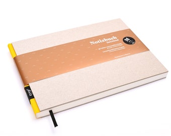 Notebook A5 landscape - Notebook for architects and designers - Notebook for studies - eco-natural / grey