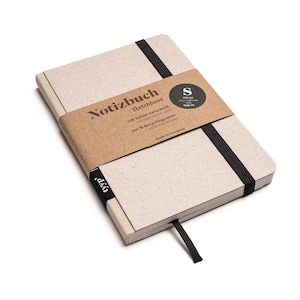 Cuaderno de diseño A6 hecho a mano con papel 100% reciclado “Classic” - crema - cartón reciclado