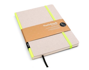 Design notebook A5 grey, handmade Berlin, classic, sketchbook, blank, with elastic band