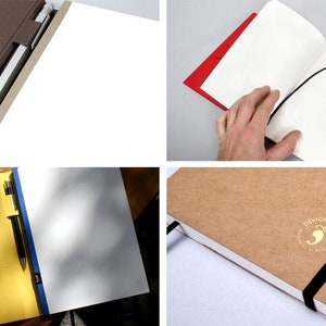 Swiss Brochure Notebook Craft seminar book, notebook with pockets and elastic band image 3