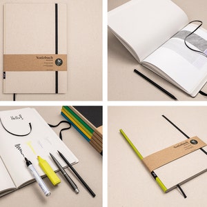 Handgemachtes Design-Notizbuch A4 aus 100 % Recyclingpapier Klassik Schwarz Bild 3