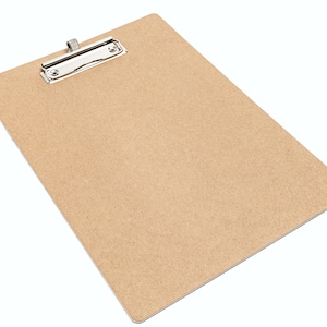 A4 clipboard, natural craft, black or grey, eco-friendly, with pen holder and clipboard, clipboard for construction, office and notes, memo board