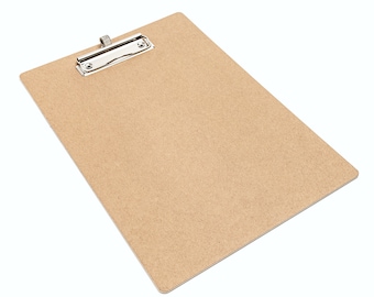 Clipboard A4 Natur Craft, black or grey, eco, with pen holder and block clamp, clipboard for construction office and notes, memo board