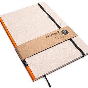 Libreta de diseño A4 hecha a mano con papel 100% reciclado "Classic" - Naranja - Cartón reciclado