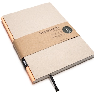 Cuaderno de diseño artesanal A5 fabricado en papel 100% reciclado "BerlinBook" - Pinturas salmón - Cartón reciclado
