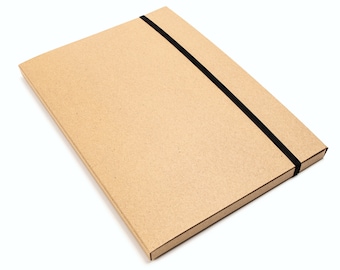 Sammelmappe A4 Natur Braun, Dokumentenmappe, Schreibmappe, Seminarmappe, Mappe nachhaltig recycling, Mappe A4