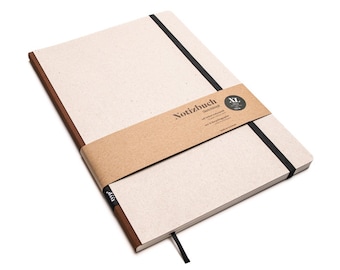 Handgemachtes Design-Notizbuch A4 aus 100 % Recyclingpapier „Klassik“ - Kaffee Braun - Recyclingkarton