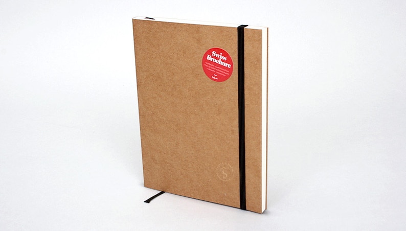 Swiss Brochure Notebook Craft seminar book, notebook with pockets and elastic band image 1