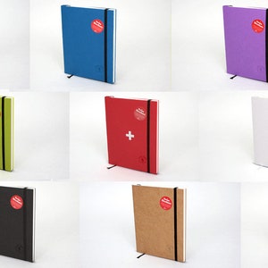 Swiss Brochure Notebook Craft seminar book, notebook with pockets and elastic band image 4